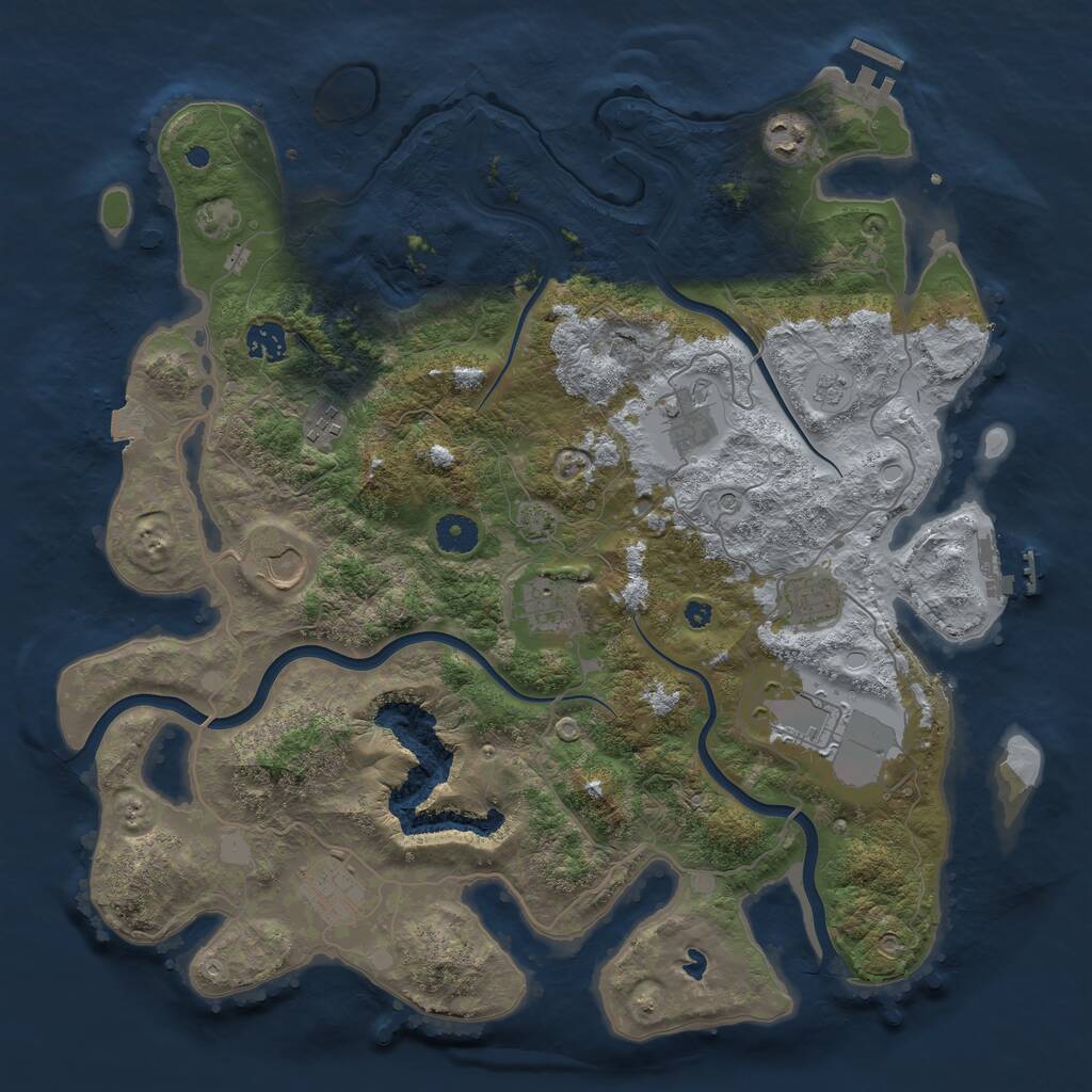 Rust Map: Procedural Map, Size: 4000, Seed: 1407257759, 15 Monuments