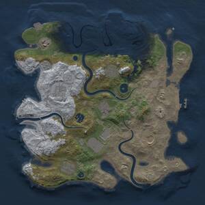 Thumbnail Rust Map: Procedural Map, Size: 3500, Seed: 18288954, 15 Monuments