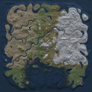 Thumbnail Rust Map: Procedural Map, Size: 6000, Seed: 6152, 17 Monuments