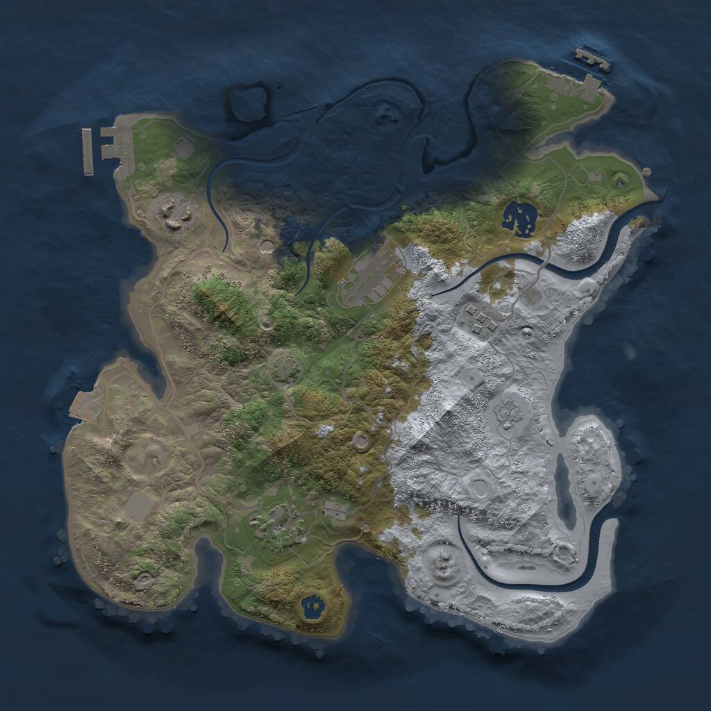 Rust Map: Procedural Map, Size: 3000, Seed: 31835, 11 Monuments