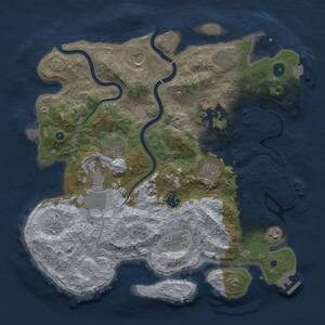 Thumbnail Rust Map: Procedural Map, Size: 3850, Seed: 1688390035, 17 Monuments