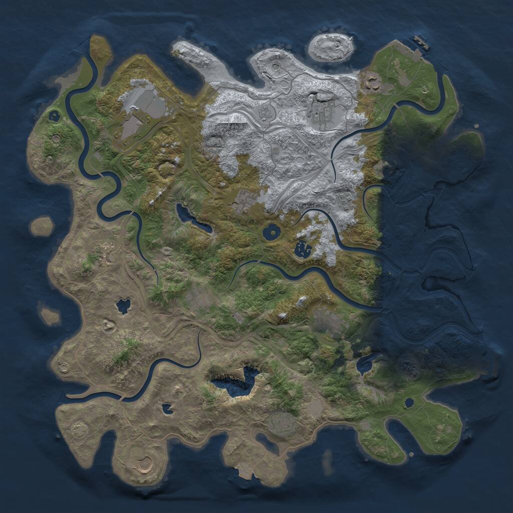 Rust Map: Procedural Map, Size: 4500, Seed: 283433417, 17 Monuments