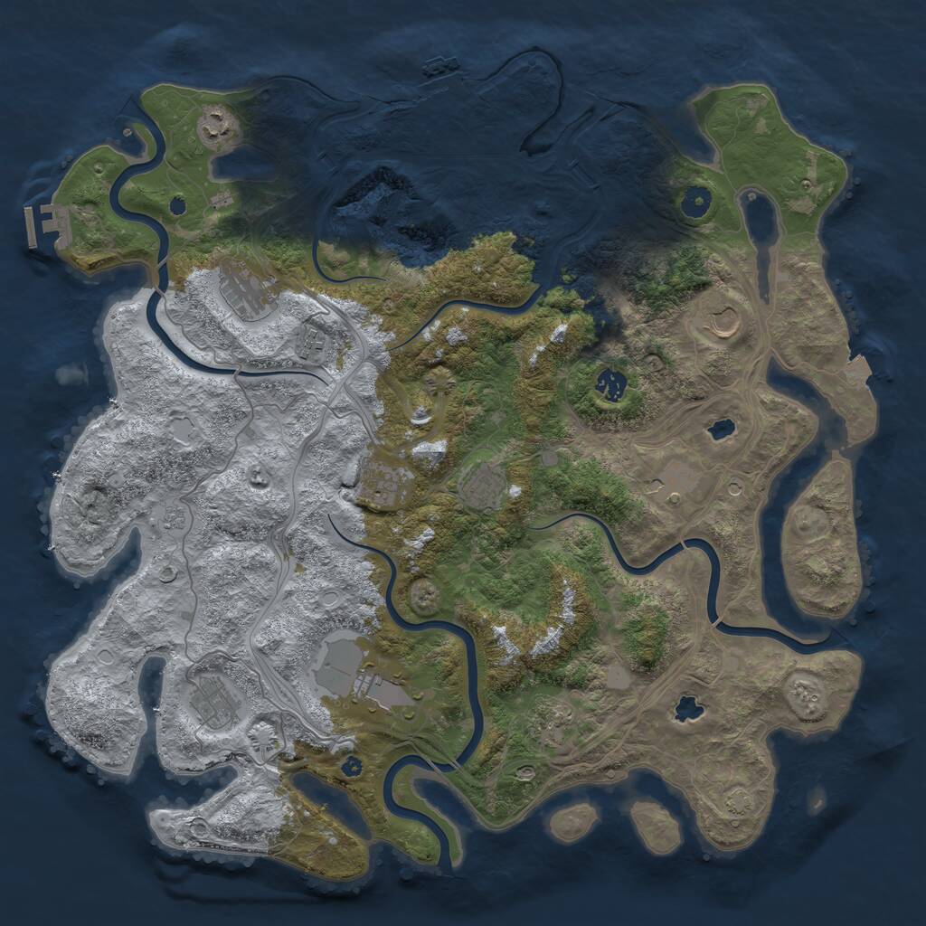 Rust Map: Procedural Map, Size: 4500, Seed: 560881763, 17 Monuments