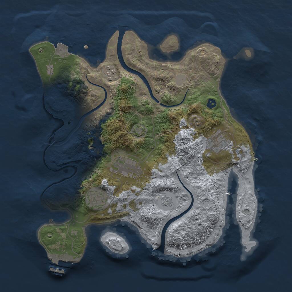 Rust Map: Procedural Map, Size: 3000, Seed: 2025102215, 9 Monuments