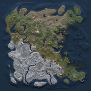 Thumbnail Rust Map: Procedural Map, Size: 4500, Seed: 847521556, 15 Monuments