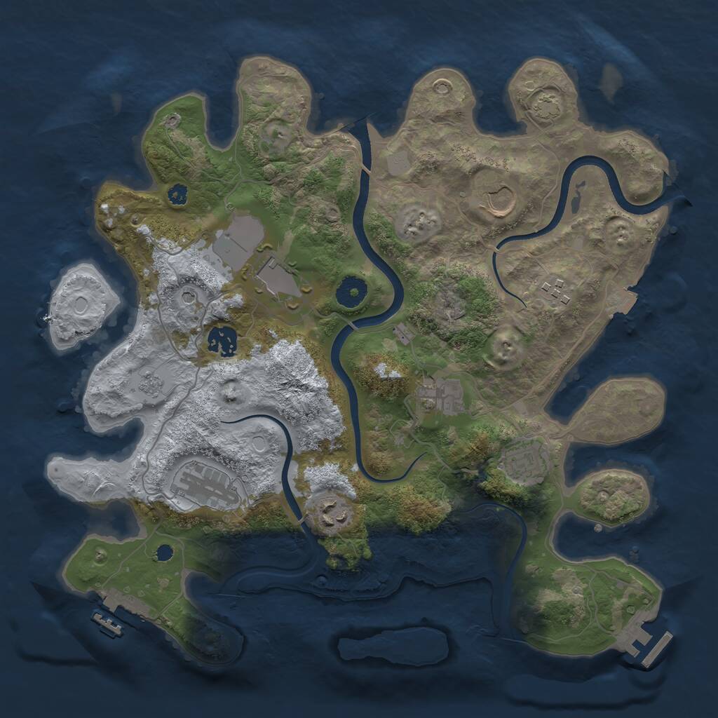 Rust Map: Procedural Map, Size: 3500, Seed: 675819, 14 Monuments