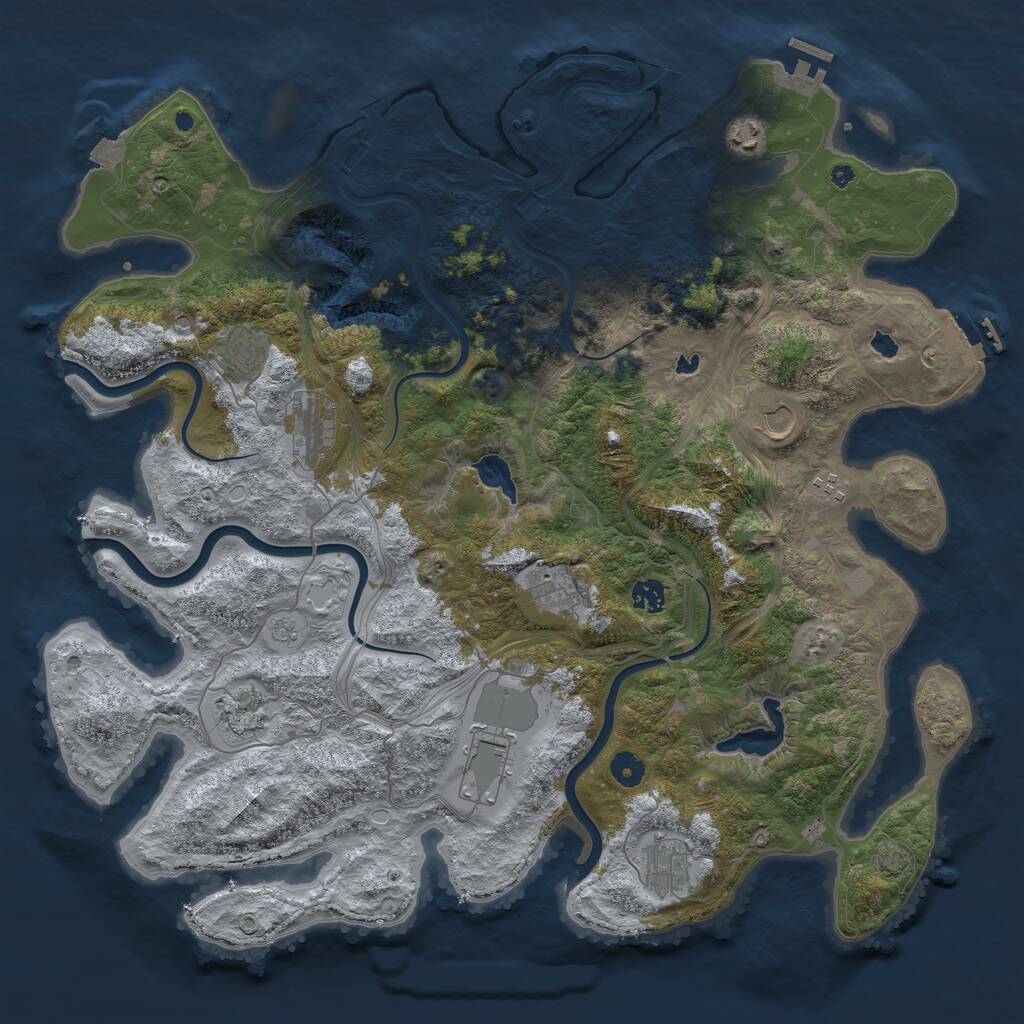 Rust Map: Procedural Map, Size: 4500, Seed: 1790486956, 16 Monuments