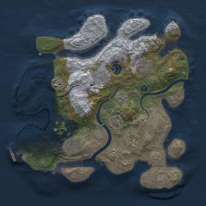 Thumbnail Rust Map: Procedural Map, Size: 3000, Seed: 919813525, 11 Monuments