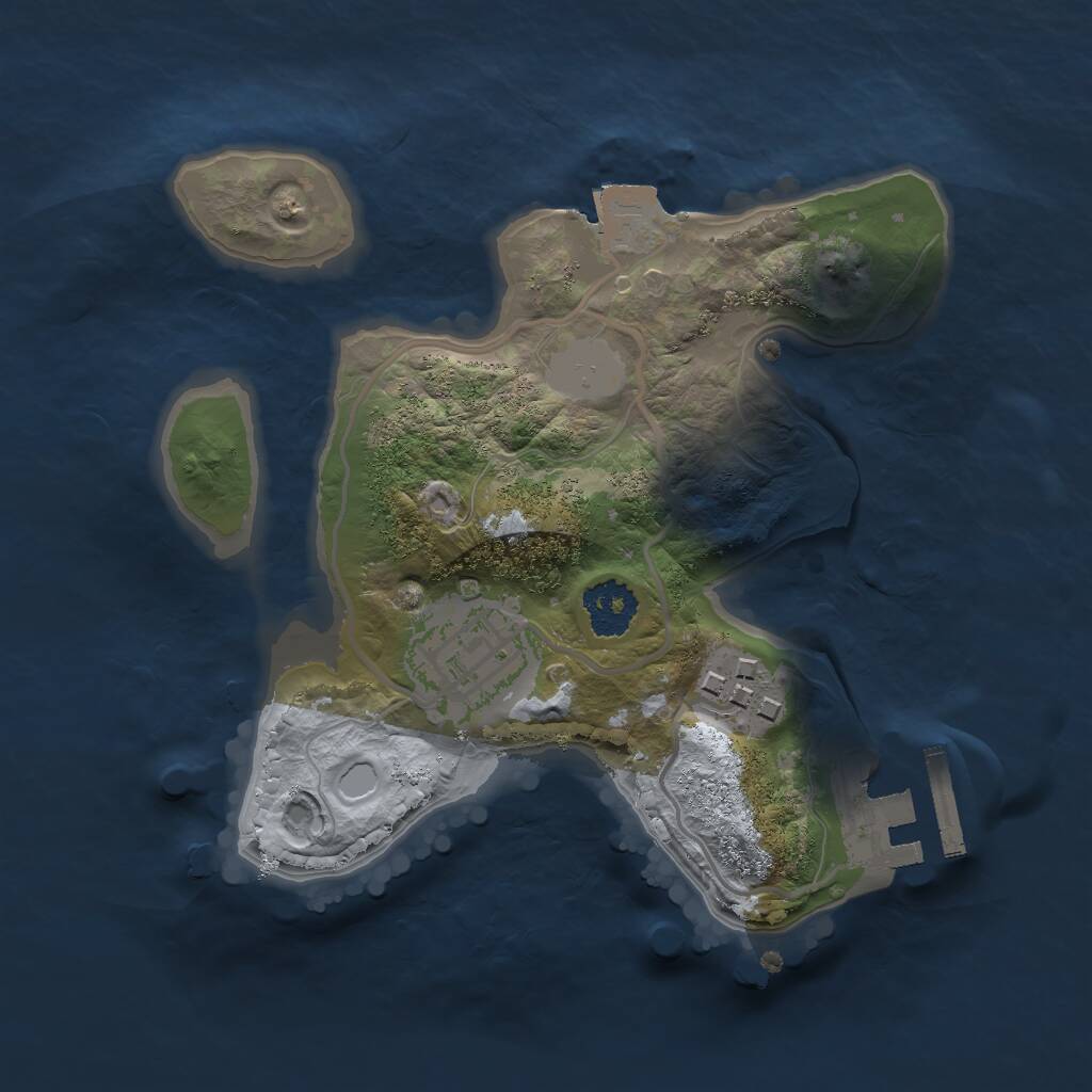 Rust Map: Procedural Map, Size: 2000, Seed: 2062395766, 4 Monuments