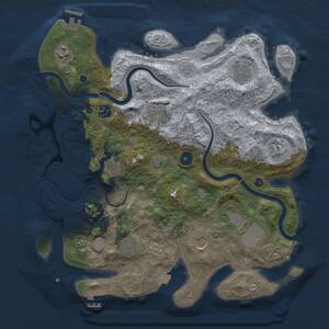 Thumbnail Rust Map: Procedural Map, Size: 3700, Seed: 1124665089, 16 Monuments
