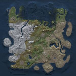 Thumbnail Rust Map: Procedural Map, Size: 4000, Seed: 1322784083, 16 Monuments