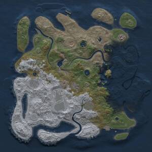 Thumbnail Rust Map: Procedural Map, Size: 4000, Seed: 7420570, 14 Monuments