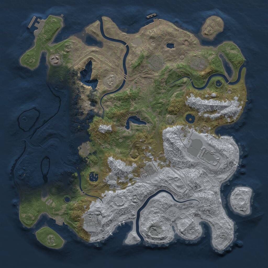 Rust Map: Procedural Map, Size: 4250, Seed: 1097851620, 15 Monuments