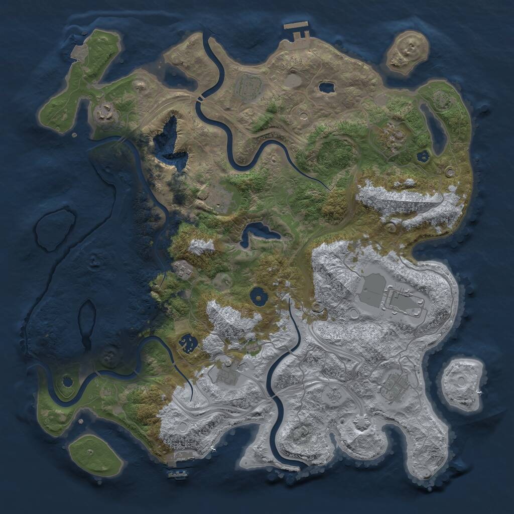 Rust Map: Procedural Map, Size: 4250, Seed: 1097851620, 15 Monuments