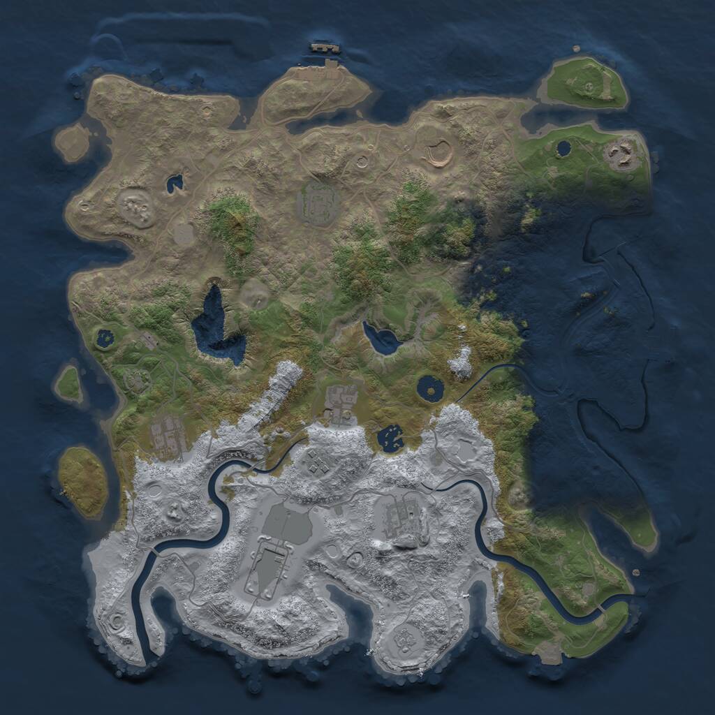 Rust Map: Procedural Map, Size: 4000, Seed: 1591942427, 15 Monuments
