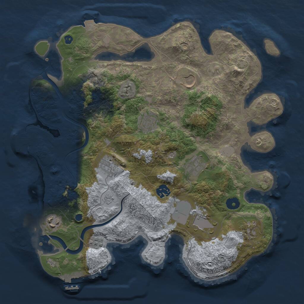 Rust Map: Procedural Map, Size: 3500, Seed: 5569, 15 Monuments