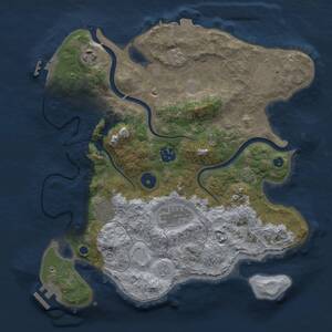 Thumbnail Rust Map: Procedural Map, Size: 3250, Seed: 513649039, 12 Monuments