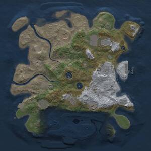Thumbnail Rust Map: Procedural Map, Size: 3500, Seed: 103244434, 14 Monuments