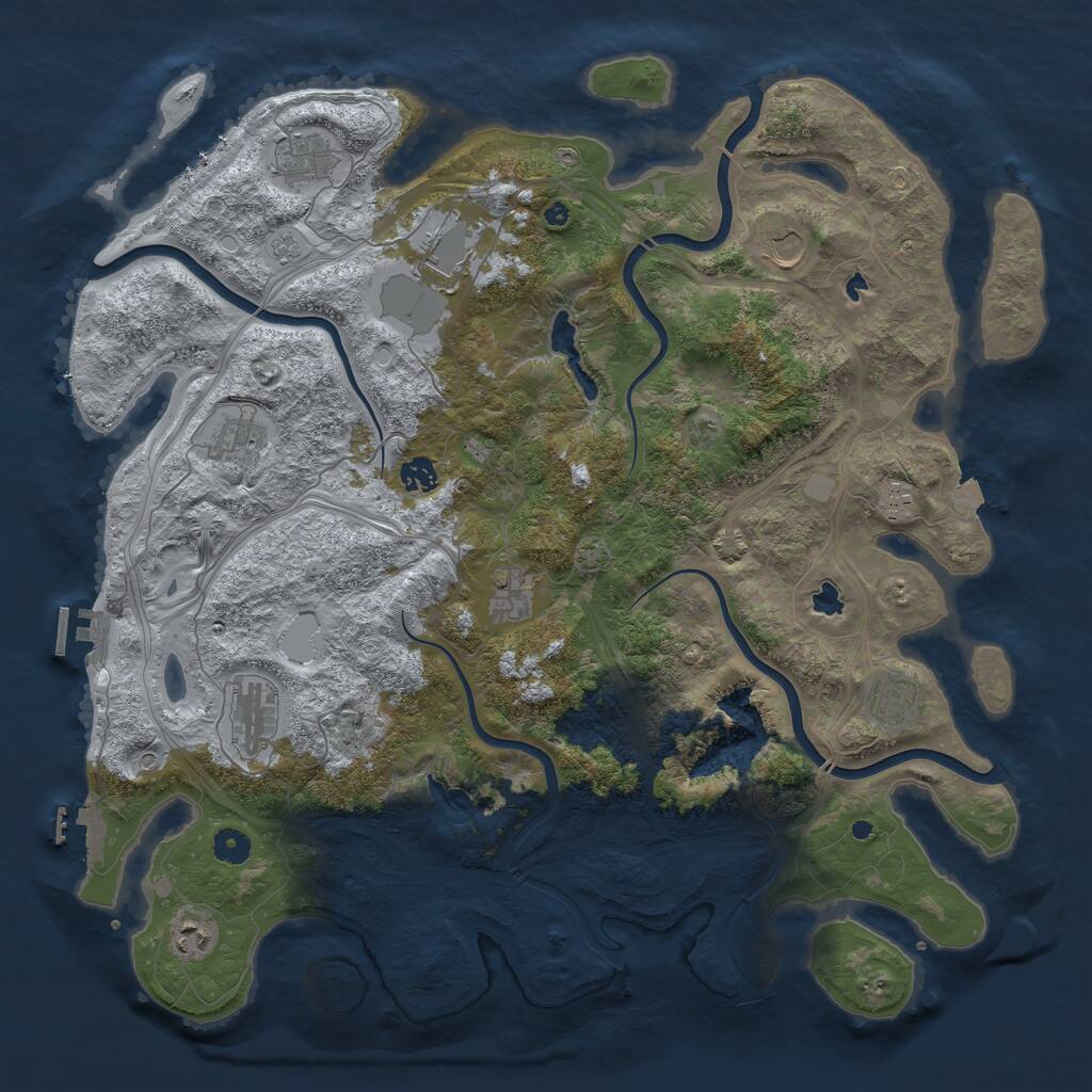 Rust Map: Procedural Map, Size: 4500, Seed: 1590458835, 16 Monuments