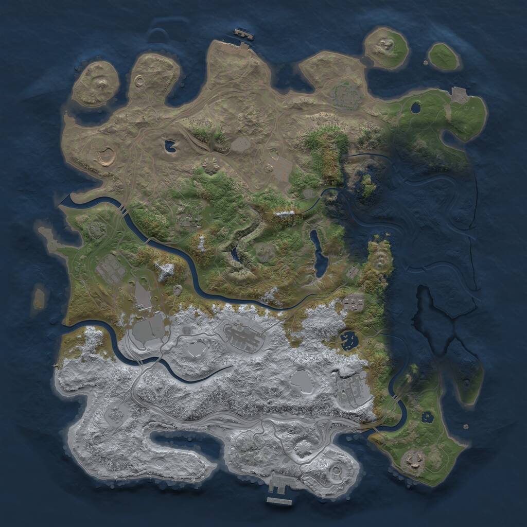 Rust Map: Procedural Map, Size: 4300, Seed: 30000, 17 Monuments