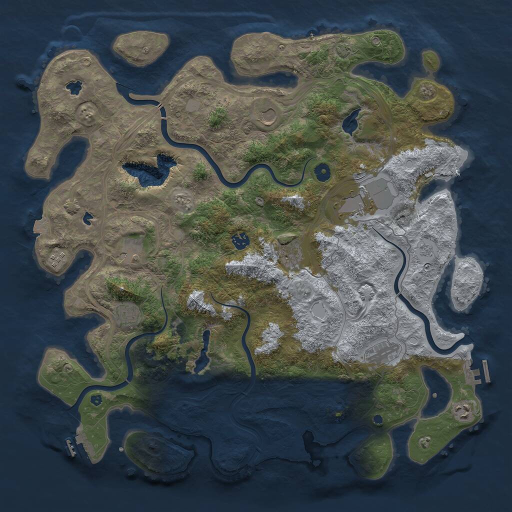Rust Map: Procedural Map, Size: 4500, Seed: 1916012345, 15 Monuments