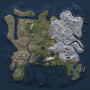 Thumbnail Rust Map: Procedural Map, Size: 3500, Seed: 45256, 14 Monuments