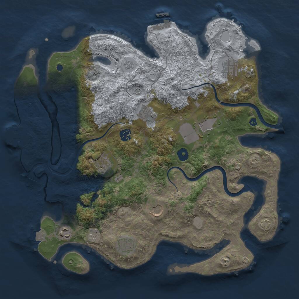 Rust Map: Procedural Map, Size: 3750, Seed: 23102025, 15 Monuments