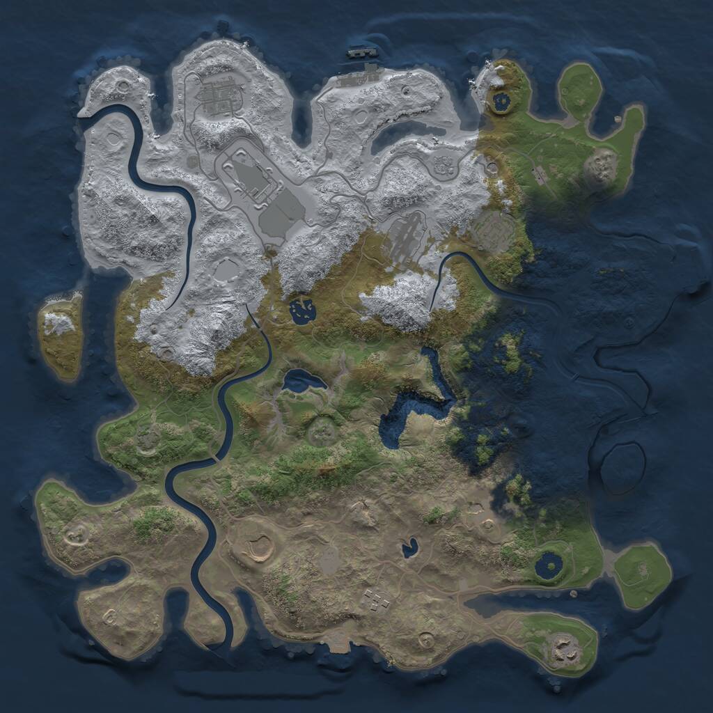 Rust Map: Procedural Map, Size: 4000, Seed: 99117733, 15 Monuments