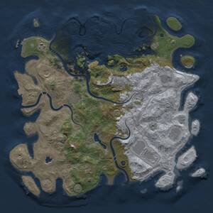 Thumbnail Rust Map: Procedural Map, Size: 4300, Seed: 13469845, 16 Monuments