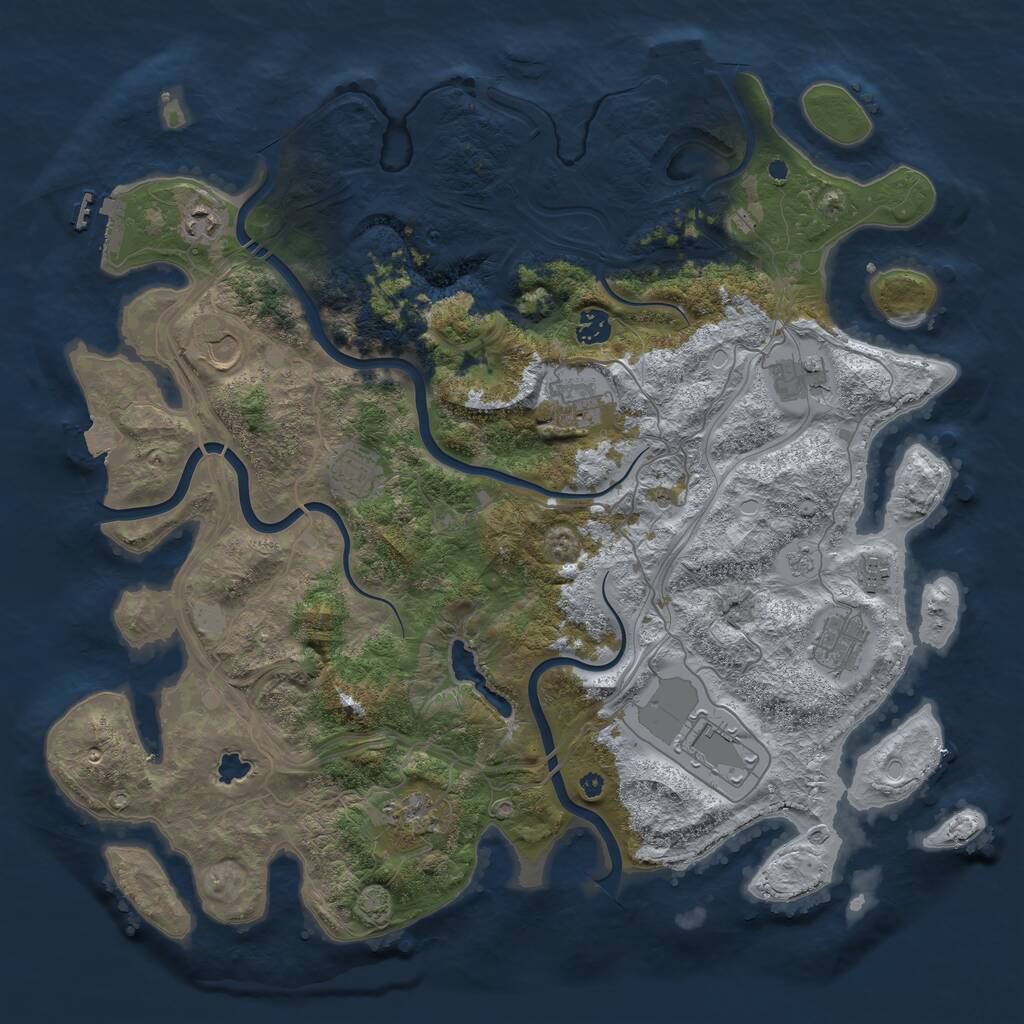 Rust Map: Procedural Map, Size: 4300, Seed: 13469845, 16 Monuments