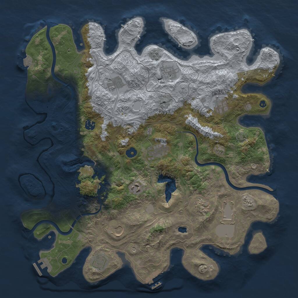 Rust Map: Procedural Map, Size: 4250, Seed: 529045968, 17 Monuments