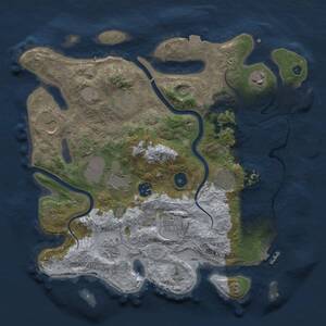 Thumbnail Rust Map: Procedural Map, Size: 3500, Seed: 8040906, 15 Monuments