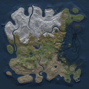 Thumbnail Rust Map: Procedural Map, Size: 4300, Seed: 41414532, 15 Monuments