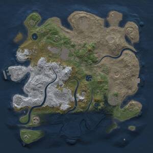 Thumbnail Rust Map: Procedural Map, Size: 3600, Seed: 1285345994, 15 Monuments