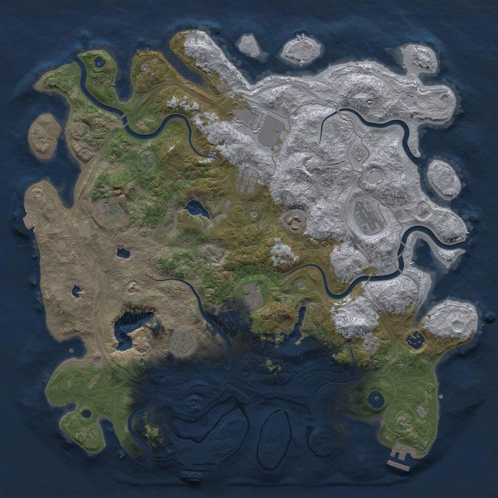 Rust Map: Procedural Map, Size: 4500, Seed: 115416294, 15 Monuments