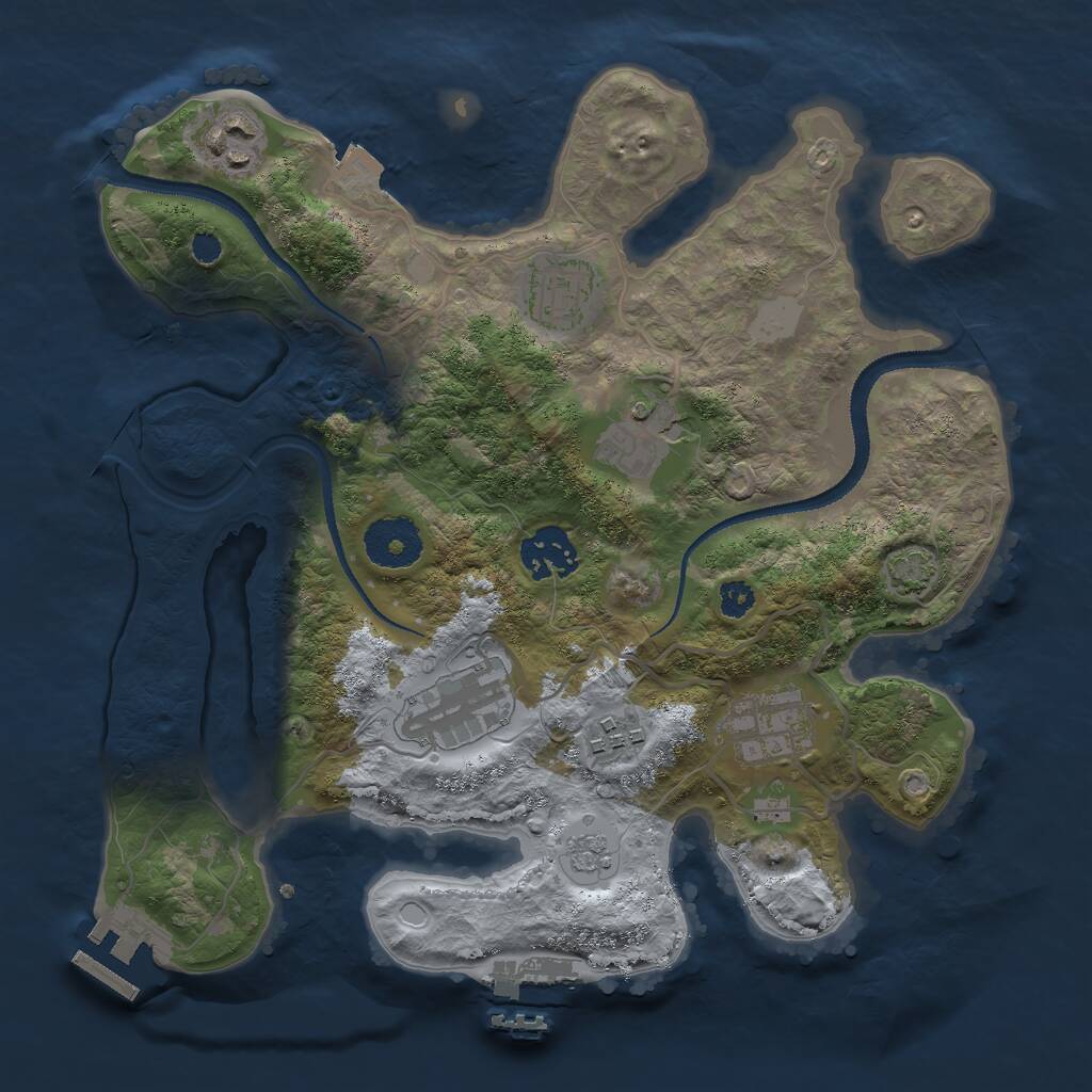 Rust Map: Procedural Map, Size: 3000, Seed: 1653831308, 12 Monuments