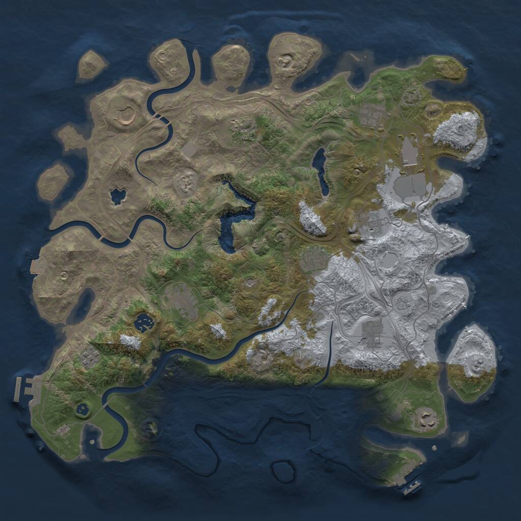 Rust Map: Procedural Map, Size: 4250, Seed: 1865049620, 17 Monuments