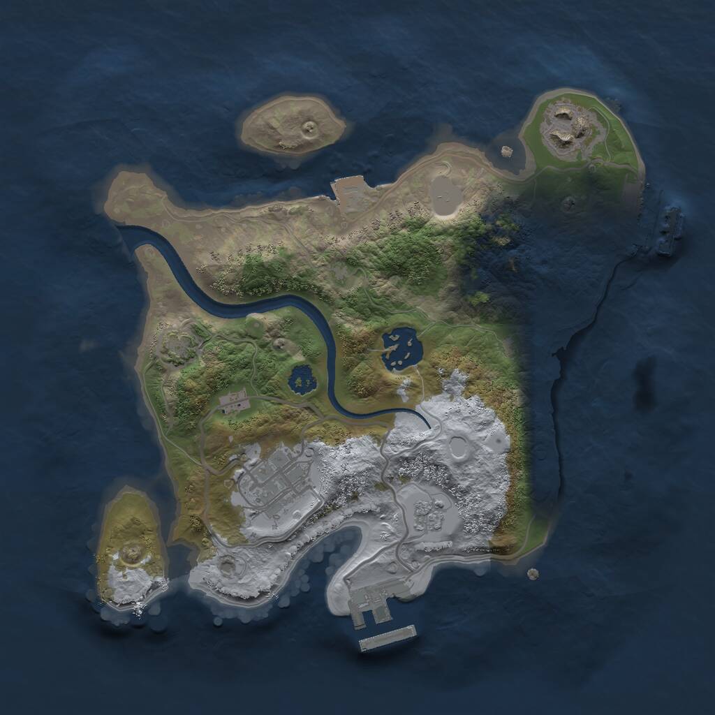 Rust Map: Procedural Map, Size: 2500, Seed: 5999997, 8 Monuments