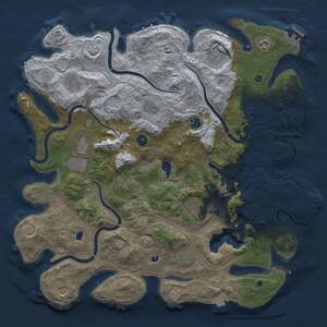 Thumbnail Rust Map: Procedural Map, Size: 4500, Seed: 880372833, 17 Monuments