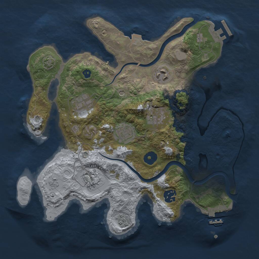 Rust Map: Procedural Map, Size: 3000, Seed: 2025102315, 13 Monuments