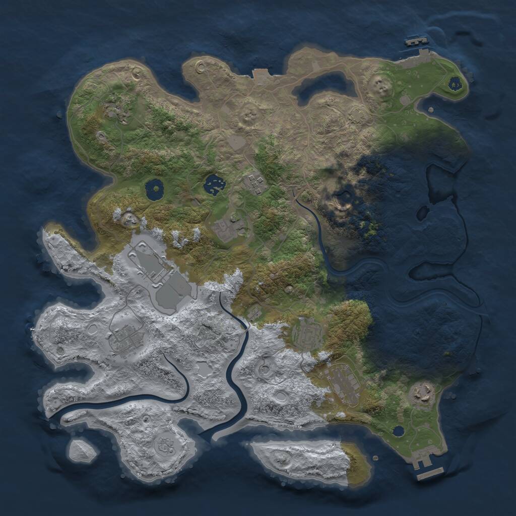 Rust Map: Procedural Map, Size: 3800, Seed: 723118377, 16 Monuments