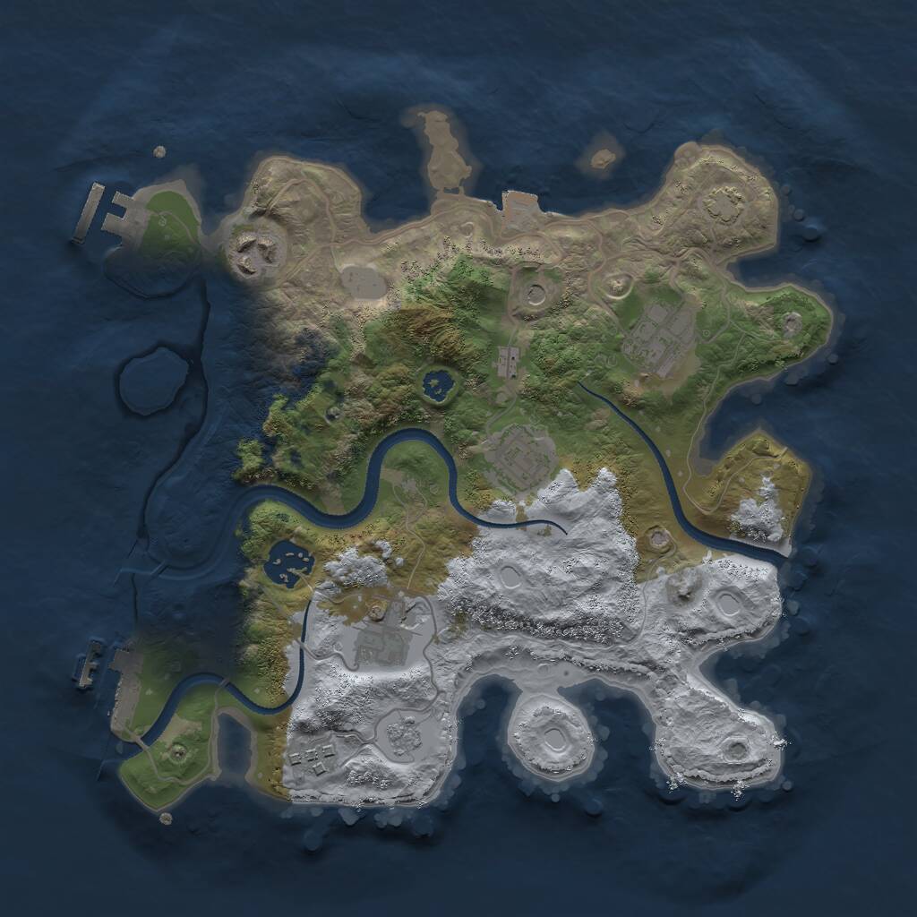 Rust Map: Procedural Map, Size: 3000, Seed: 1120732743, 12 Monuments