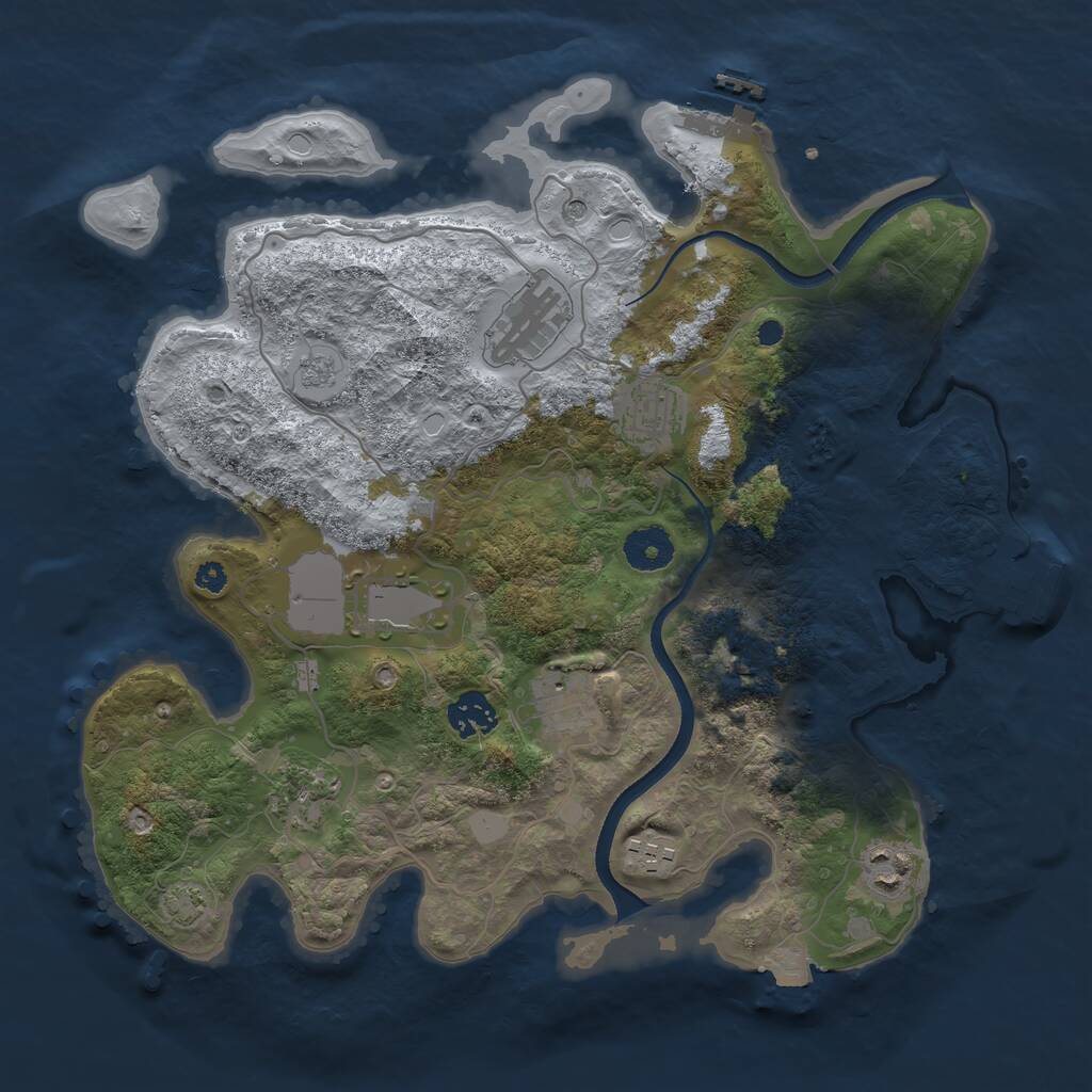 Rust Map: Procedural Map, Size: 3500, Seed: 976847954, 14 Monuments