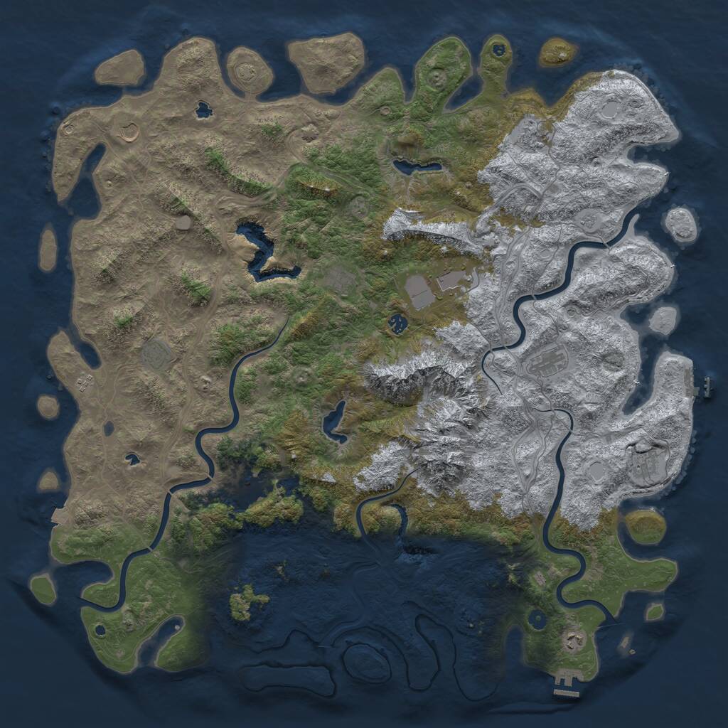 Rust Map: Procedural Map, Size: 5800, Seed: 1219415043, 17 Monuments