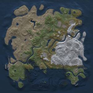 Thumbnail Rust Map: Procedural Map, Size: 4500, Seed: 157426091, 17 Monuments