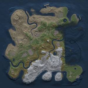 Thumbnail Rust Map: Procedural Map, Size: 3600, Seed: 606, 15 Monuments
