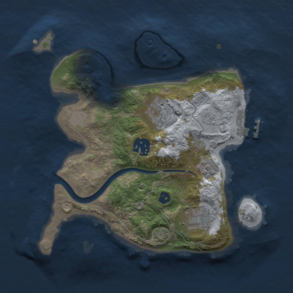 Rust Map: Procedural Map, Size: 2500, Seed: 1247343571, 9 Monuments