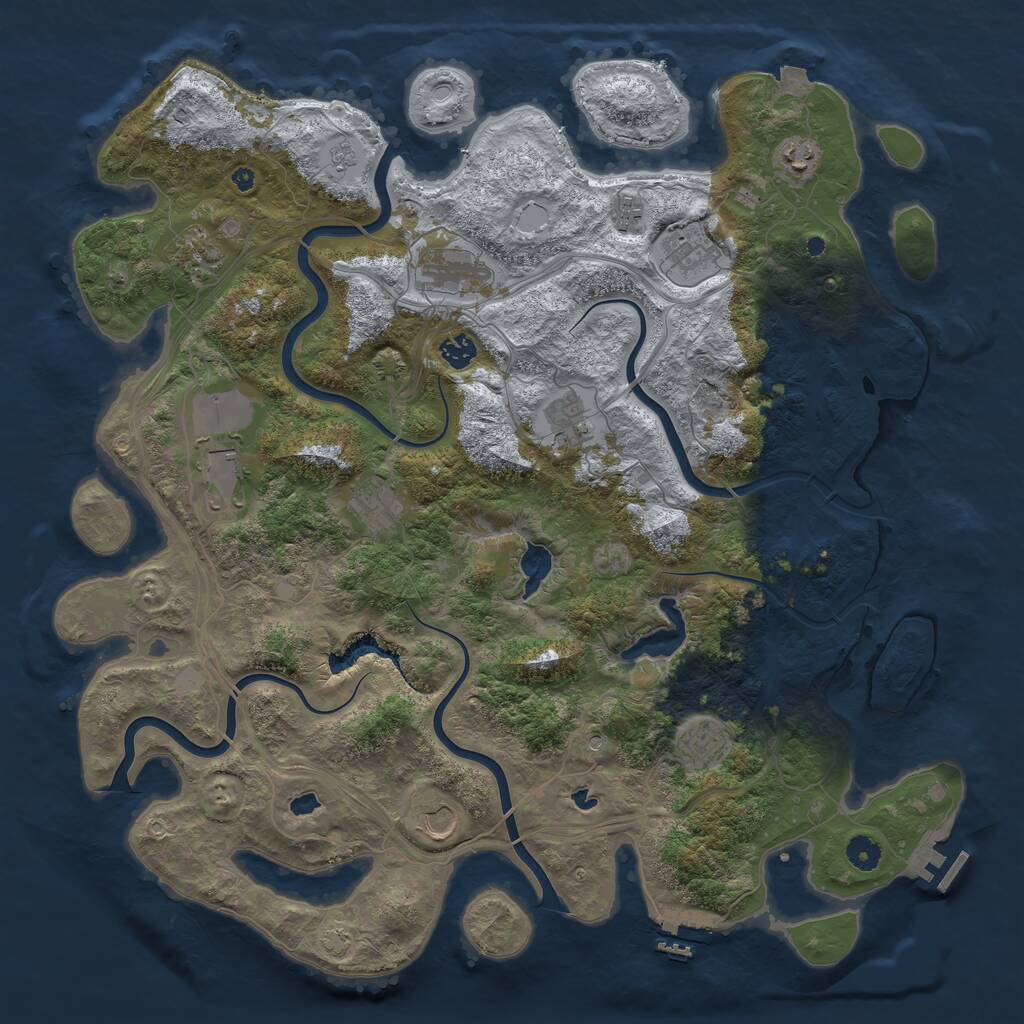 Rust Map: Procedural Map, Size: 4500, Seed: 1618266787, 17 Monuments