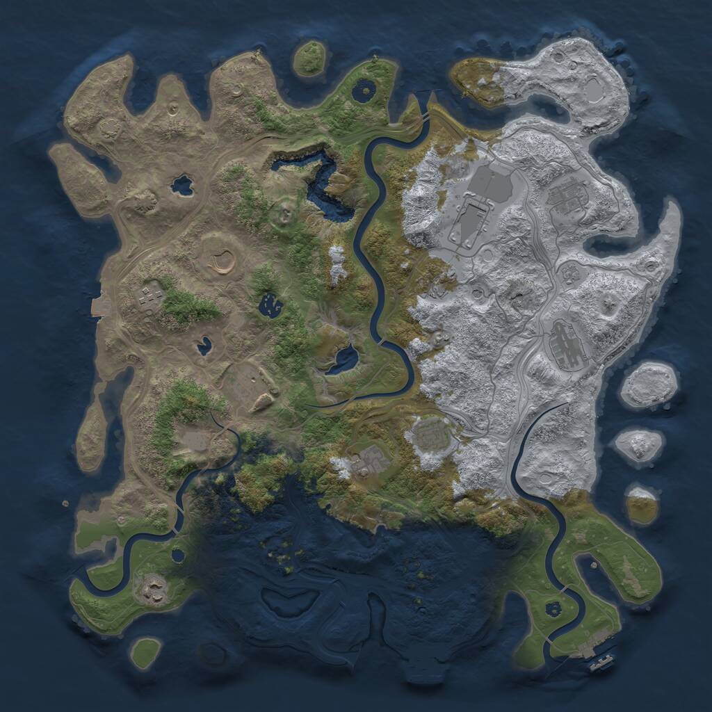 Rust Map: Procedural Map, Size: 4500, Seed: 953680661, 17 Monuments
