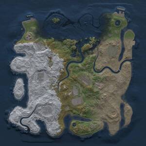 Thumbnail Rust Map: Procedural Map, Size: 3800, Seed: 376939032, 16 Monuments